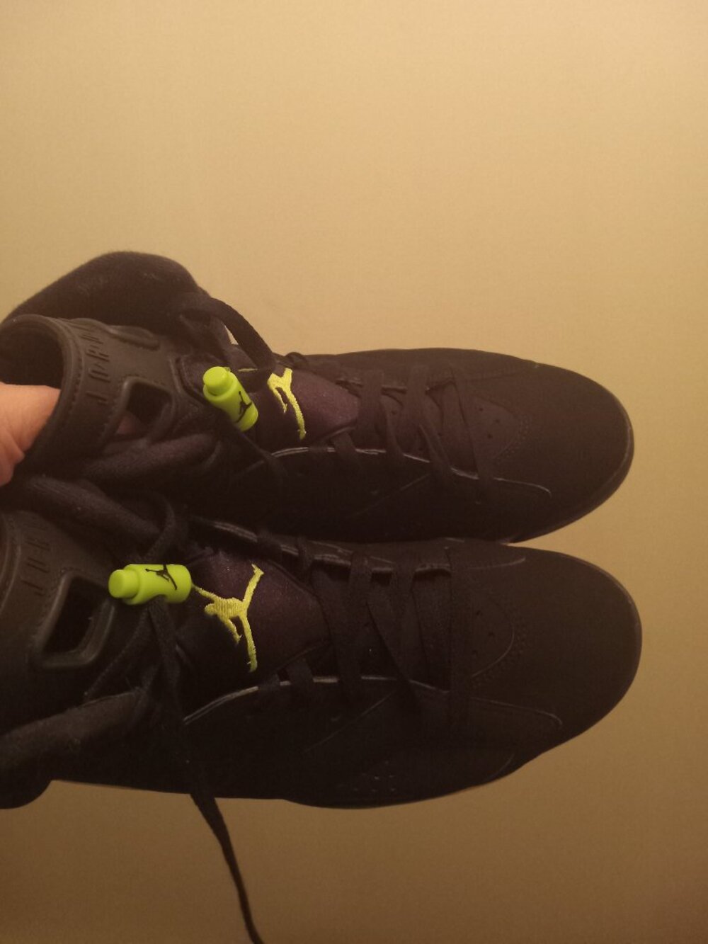 Retro Jordan 6s Lime green and black